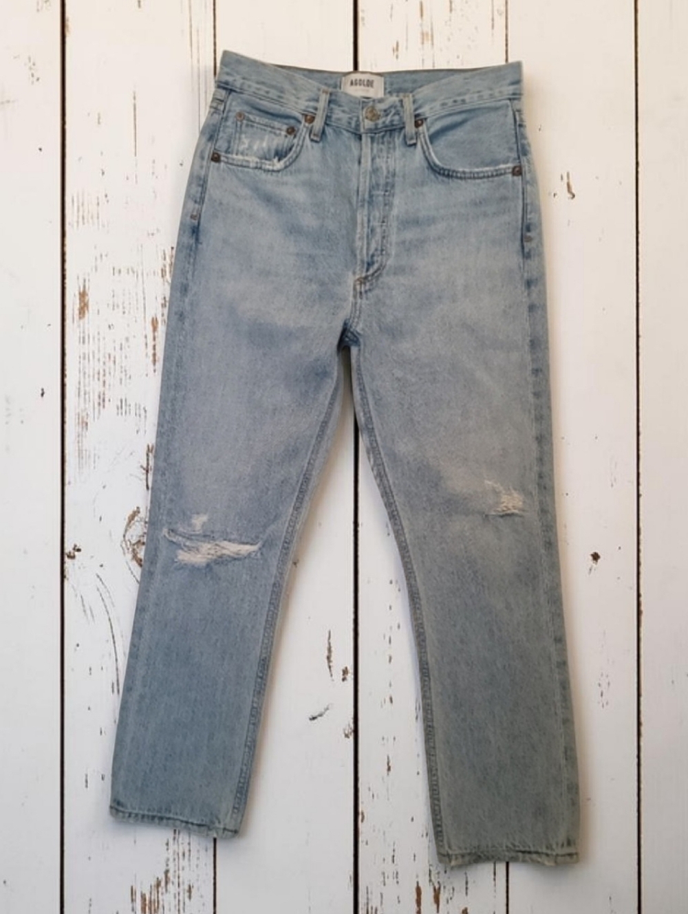 AGOLDE Riley High Rise Straight Crop Jeans Shatter 26 100% Cotton NWOT